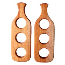 桃花心木3孔長柄雞蛋架, 3孔長柄, 2個