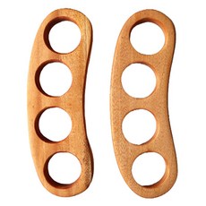 桃花心木木製4孔雞蛋架, 圓形線條, 2個