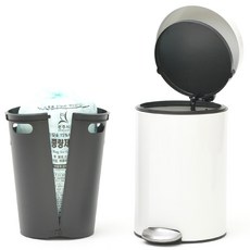 雙蓋按量收費尿布垃圾桶, 10L, 白色