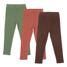 레인보우키즈 아동용 파스텔 부들 피치 레깅스 3종 세트