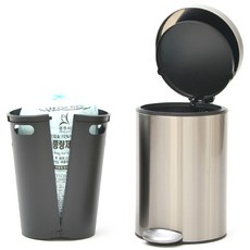 雙蓋按量收費尿布垃圾桶, 10L, 霧面不鏽鋼