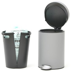 雙蓋按量收費尿布垃圾桶, 10L, 霧面灰