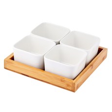 Rui & Tappel 分格小菜盤 小菜碗 方形 2格 3格 4格 6格 盤子 2入 + 4格小菜盤 2入組, 1套