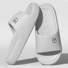 柔軟輕量拖鞋, 灰色, 1組