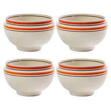 Kanesuzu日常飯碗+大碗組, 橘色, 湯碗+飯碗, 4組