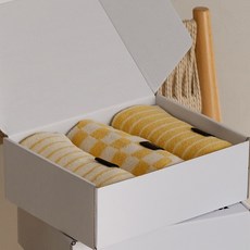 Deareal 奶油毛巾 3款 200g, 黃色, 1套