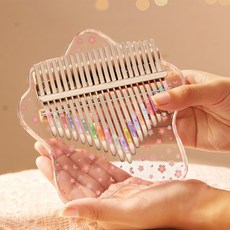 Topia 簡約透明卡林巴琴 花海 小七星 + 收納袋套組, 1個