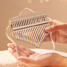 Topia 簡約透明卡林巴琴 透明小七星 + 收納包套組