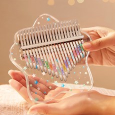 Topia 簡約透明卡林巴琴 霧星小七星 + 收納袋套組