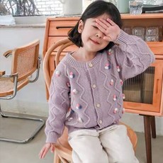 GOINGKIDS 女童蓬鬆柔軟開襟衫