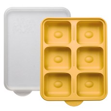 Jam Muk 韓國製多功能副食品矽膠盒 6格, 黃色, 360ml, 1個