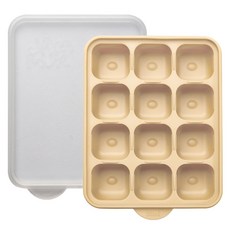 Jam Muk 韓國製多功能副食品矽膠盒, 1個, 米色 12格