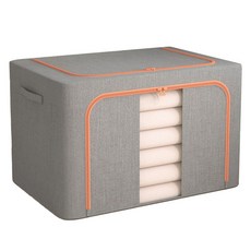 튼튼한 린넨 와이어 접이식 리빙박스 100L, 그레이, 1개