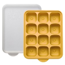 Jam Muk 韓國製多功能副食品矽膠盒, 1個, 黃色 12格