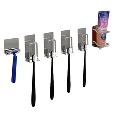 MONACO OLIVE 家庭不鏽鋼4人牙刷架, 銀色, 1套