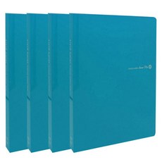 鮮豔色彩透明文件夾 40p, 藍色, 4個