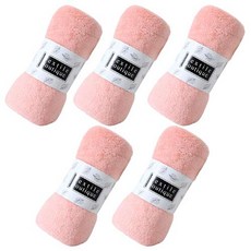 藝小堂 高級毛巾 超細纖維 35 x 75 cm, 5個, 珊瑚粉