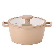 IH電磁爐適用Kingdom Latte雙耳鍋, 米色, 1個, 20cm