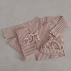 PEEKABOO 童款Riley荷葉滾邊嬰兒連身衣長褲帽子套裝