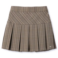 renoma kids 女童棕色格紋百褶裙 R2431S60105