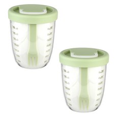 plala 便攜式保鮮沙拉罐, 2個, 綠色