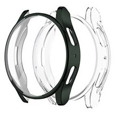 SPACE SHIELD Galaxy Watch 相容全覆蓋保護殼 40mm 2入, 2個, 深綠色 + 透明