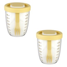 plala 攜帶式保鮮沙拉杯, 2個, 黃色