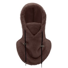 Esper 刷毛防寒巴拉克拉瓦帽 冬季連帽圍脖, 棕色
