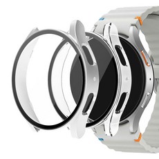 스페이스쉴드 갤럭시 워치 호환 올인원 케이스 40mm 2p, 실버 + 투명, 2개
