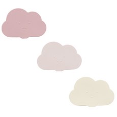 ange 雲朵造型多用途矽膠餐碗, Indi Pink+Baby Pink+Cream Beige, 150ml, 3個