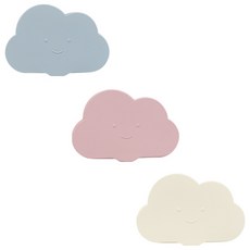 ange 雲朵造型多用途矽膠餐碗, Indi Blue+Indi Pink+Cream Beige, 150ml, 3個