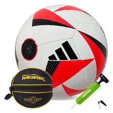 Adidas Euro24 Club足球 白色紅色 IN9372+足球袋+打氣筒 隨機出貨組, 1個, IN9372