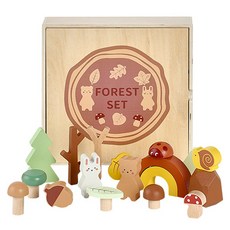 TOOKY TOY 拓客 原木森林村莊積木組, 1套, 40件