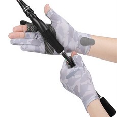 Komery 戶外露三指釣魚手套 雙手可用套組 B1701, 1套, 海洋灰