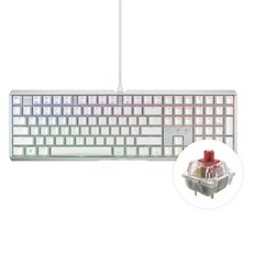 Cherry MX 3.1 RGB MX2A 軸 電競機械式鍵盤, 靜音紅軸, 白色, G80-3890HHAKR-0