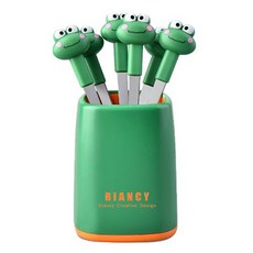 Cuteme 不鏽鋼水果叉 6入 + 收納盒, 青蛙, 1套