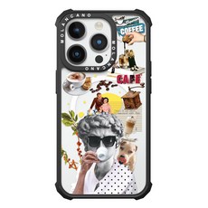 모란카노 임팩트 콜라주 맥세이프 디자인 투명 범퍼 휴대폰 케이스