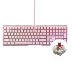 CHERRY 키보드 MX 3.1 RGB MX2A 축 게이밍 기계식 키보드, 핑크, G80-3890HHAKR-9, 저소음 적축