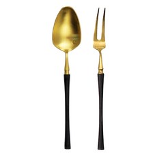 벨르디자인 패트릭 티스푼 티포크 세트 골드블랙, 1세트, 티스푼 + 티포크
