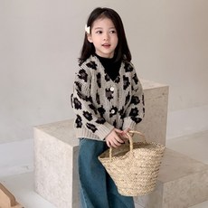 Arbe 女童豹紋針織開襟衫