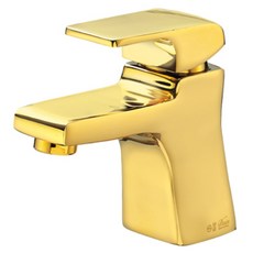 두진 바스 네모 원홀 세면대 수전 리얼골드 DL405 방문설치, 1개