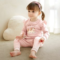 unifriend 女童款獨角獸圖案9分袖衛生衣長褲組