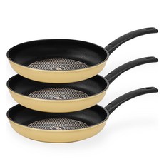 인터쿡 다이아 후라이팬 세트 3개, 옐로우, 후라이팬 24cm(3P), 1세트