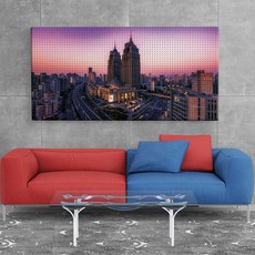 타공판닷컴 UV프린팅 상하이의 밤 타공판 600 x 1000 mm, 1개, 혼합색상