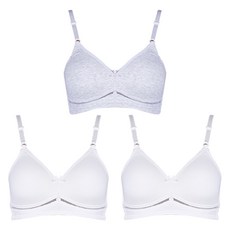 cielstory 女童款無鋼圈舒適第3階段全罩杯胸罩 3入