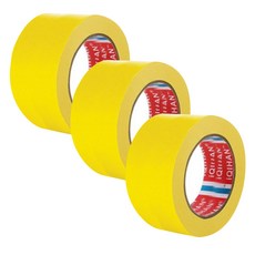 iQIHAN 칼라 마스킹 종이테이프 50mm x 15m, 옐로우, 3개