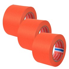 iQIHAN 칼라 마스킹 종이테이프 50mm x 15m, 오렌지, 3개