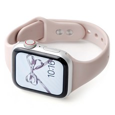 누아트 애플워치 호환 더블버클 슬림 실리콘 스트랩 밴드, 애쉬핑크, 1개