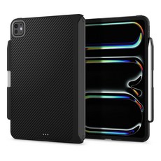 Spigen 妙控鍵盤相容碳紋 Enzo 芳綸保護殼 ACS07019, 黑色, 1個