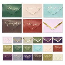 Maumdama 迷你燙金信封卡片 6入 x 4款套組, 混色, 1套